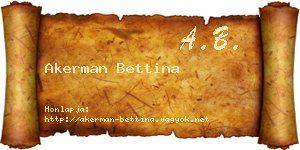 Akerman Bettina névjegykártya
